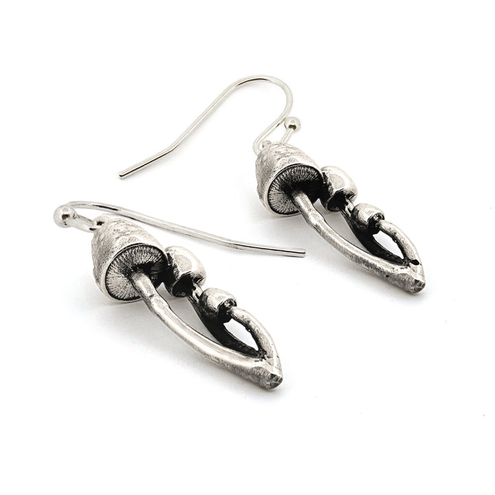 Gold Cap Mushroom Earrings