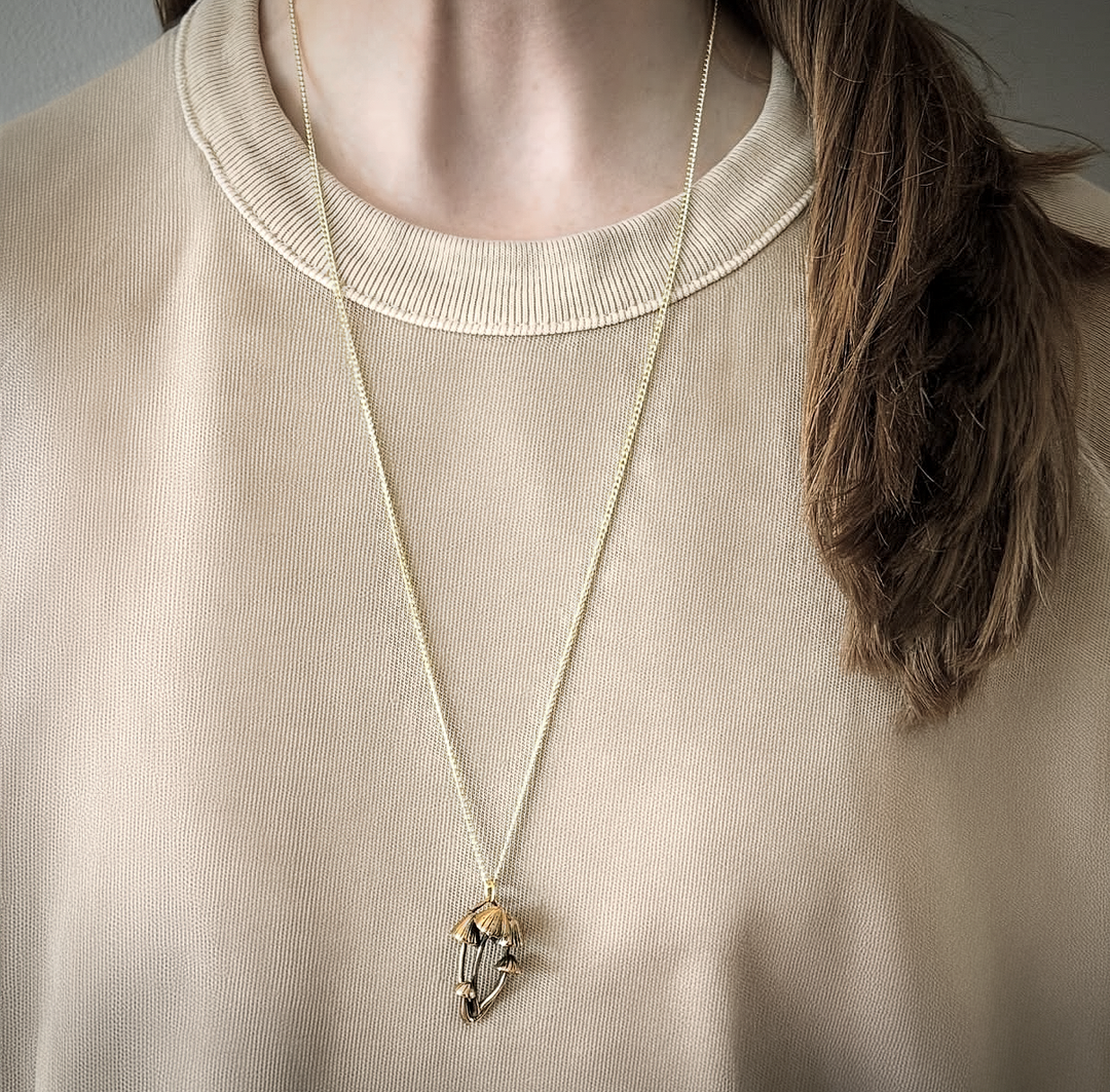 Fairy Inkcap Mushroom Pendant