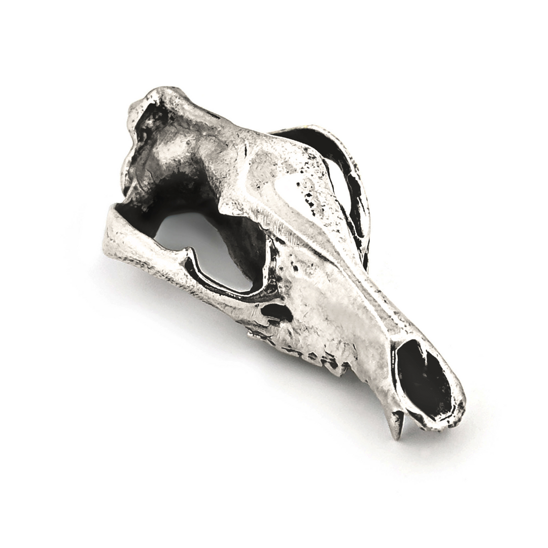 Sterling Silver Thylacine Skull Pendant by Fire & Bone