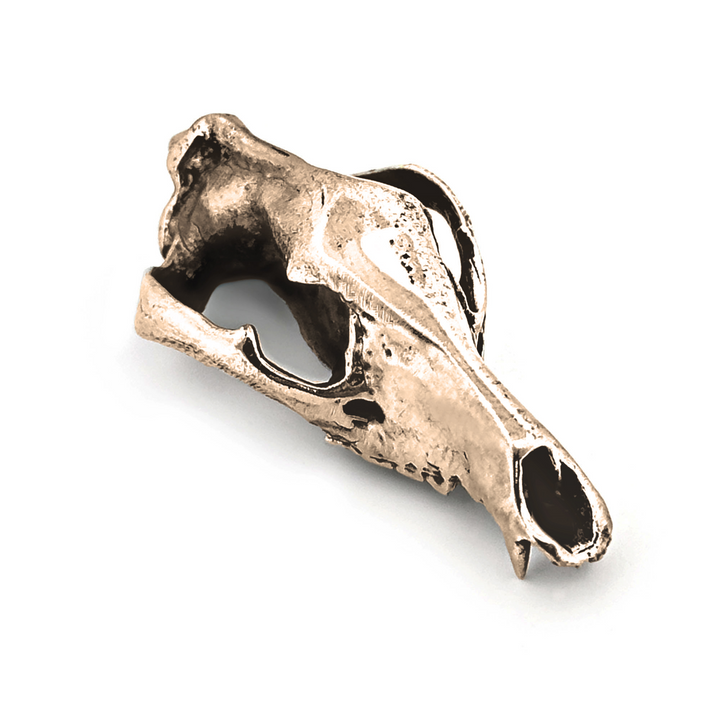 Yellow Bronze Thylacine Skull Pendant by Fire & Bone