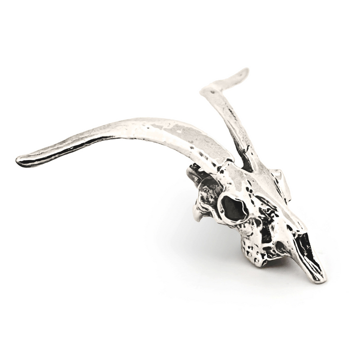 Sterling Silver Goat Skull Pendant by Fire & Bone