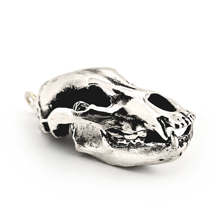 Sterling Silver Cave Bear Skull Pendant by Fire & Bone